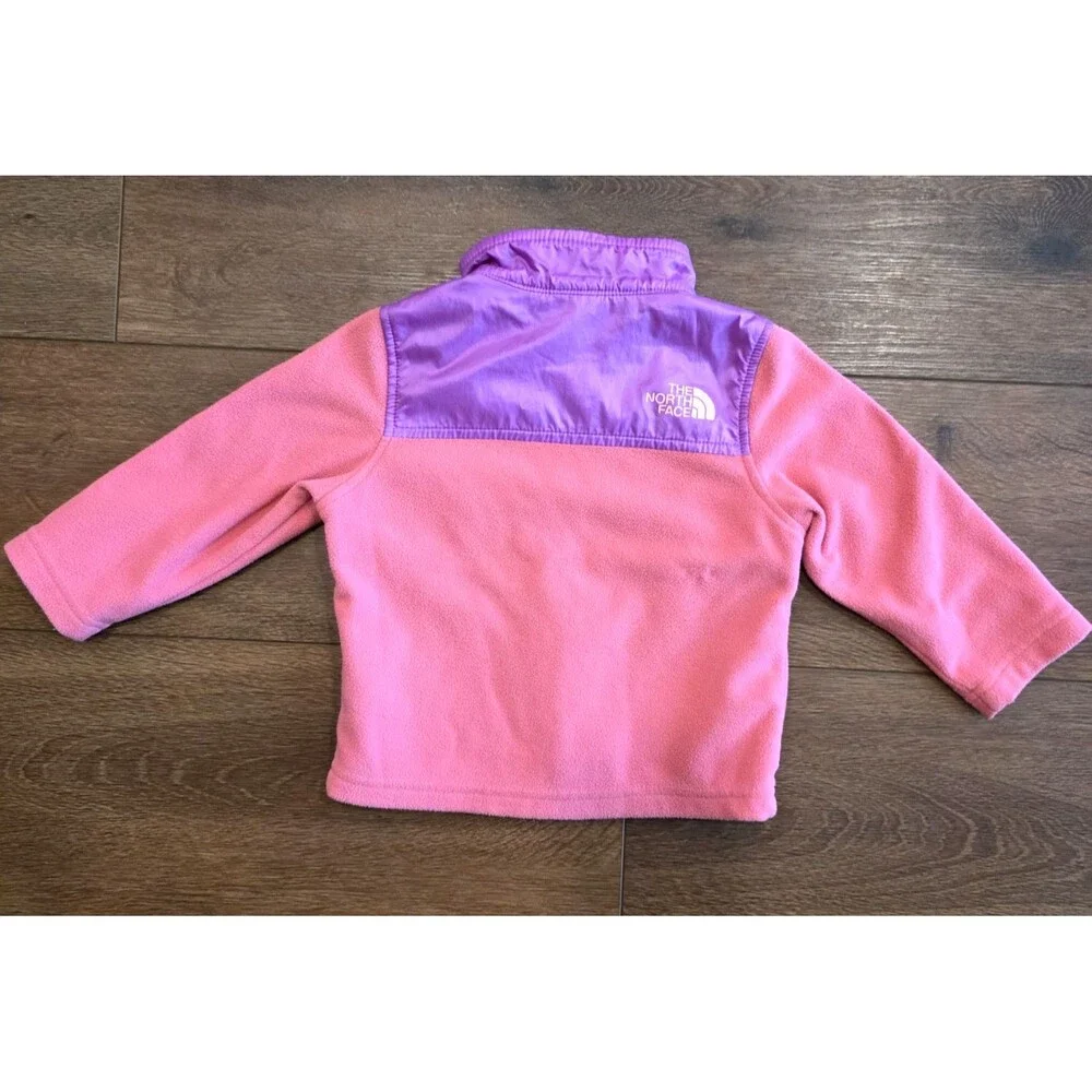 The North Face Fleece Jacket Pink Infant 6-12M Zip Logo Baby Girl Purple